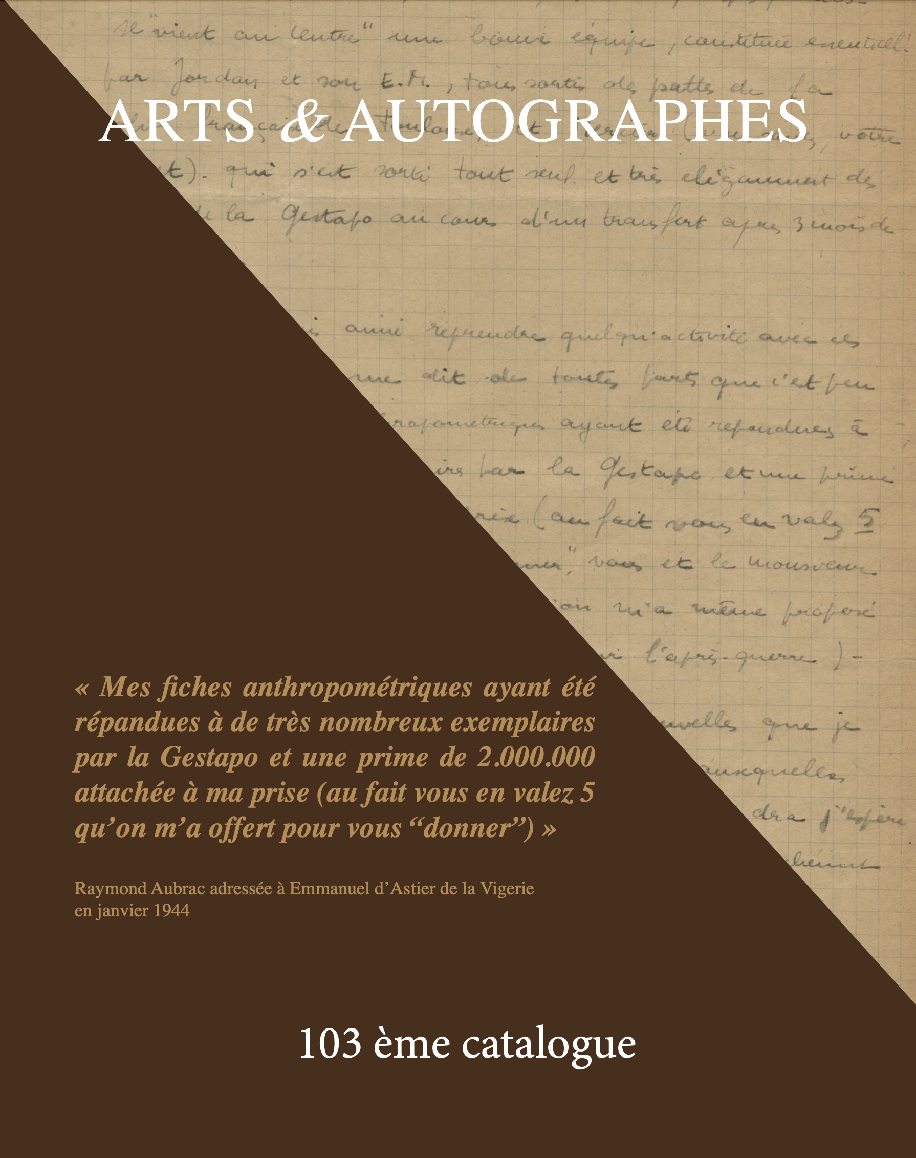 catalogue d'autographes rares